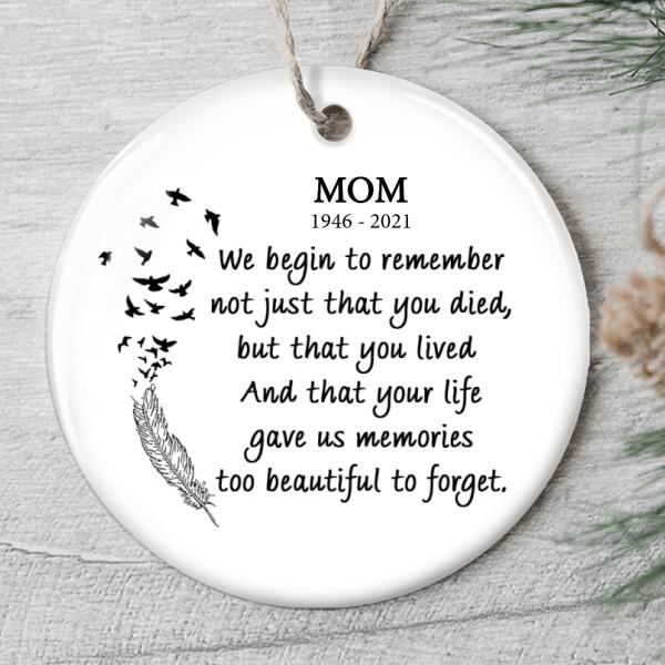 Memorial Ornament - Custom Name - Birds Sign - Gift For Loss Of A Loved One - Remembrance Keepsake