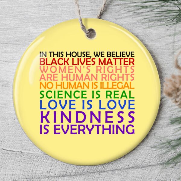 Black Lives Matter Ornament - BLM Home Decor - Black Pride Bauble - Equality Ornament - House Rules Ornament