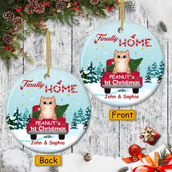 Finally Home - 1st Christmas Ornament - Custom Cat Breed - Xmas Gift For Cat Lover - Gift For Couple