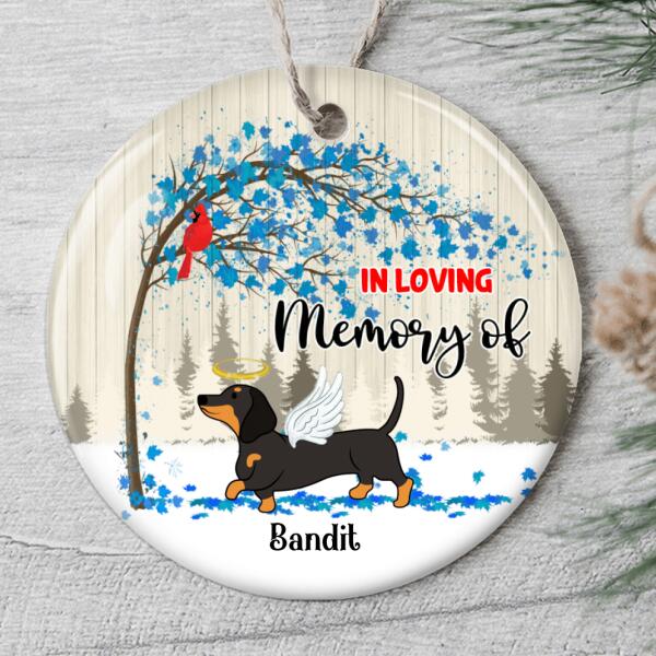 In Memory Of - Loss Of Dachshund - Personalized Custom Sausage Dog Memorial Ornament Gift