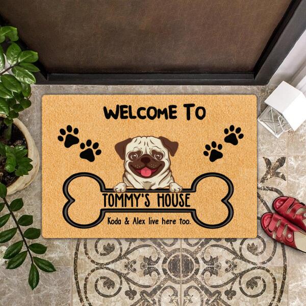 Welcome To Dog's House - Personalized Custom Dog Breed & Name Rug Doormat - New Home Gift