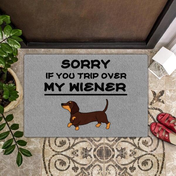 Sorry If You Trip Over - Funny Personalized Custom Dog Rug Doormat - Dog Lovers Gift