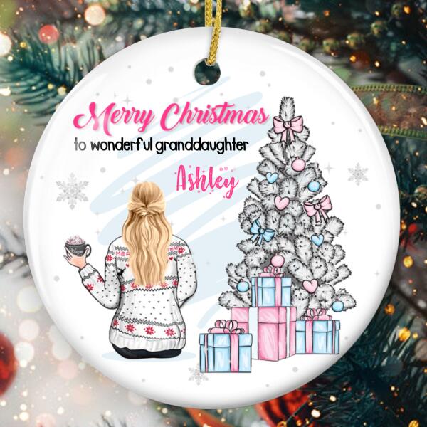 Merry Christmas Ornament - Personalized Hairstyle & Name - Christmas Ornament - Xmas Gift For A Loved One