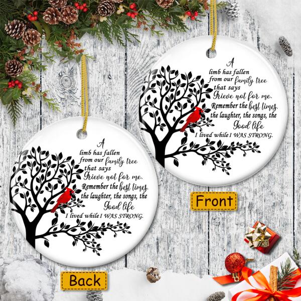 A Limb Has Fallen Ornament - Memorial Ornament - Loss Of A Loved One Bauble - Bereavement Gift