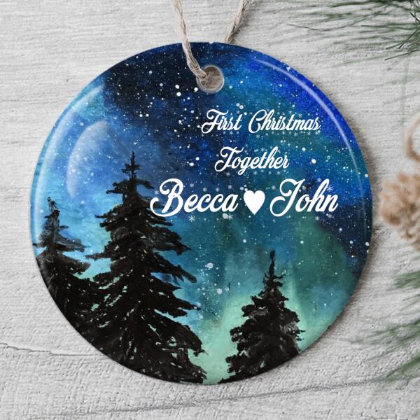 1st Christmas Together Ornament - Night Sky Ornament - Personalized Couple Names - Xmas Gift For Newlywed