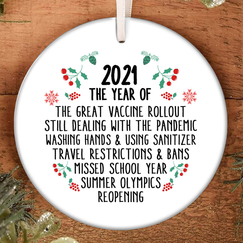 2021 The Year Of Great Vaccine - Pandemic Christmas Ornament - Vaccine Shot Xmas Gift - Xmas Keepsake