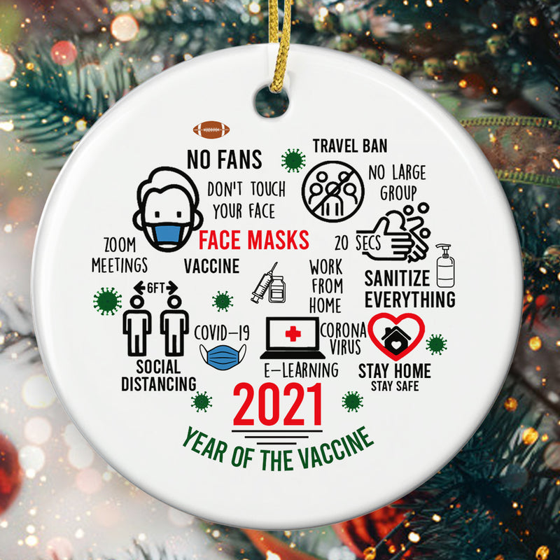 2021 Year Of The Vaccine - Pandemic Xmas Ornament - 2021 Keepsake Bauble - 2021 Review - Christmas Decor