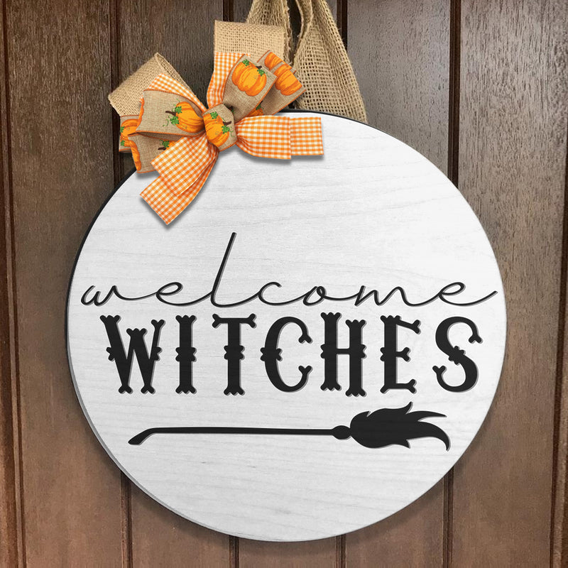 Welcome Witches - Witch's Broom - Halloween Gift - Autumn Door Hanger - Fall House Decor