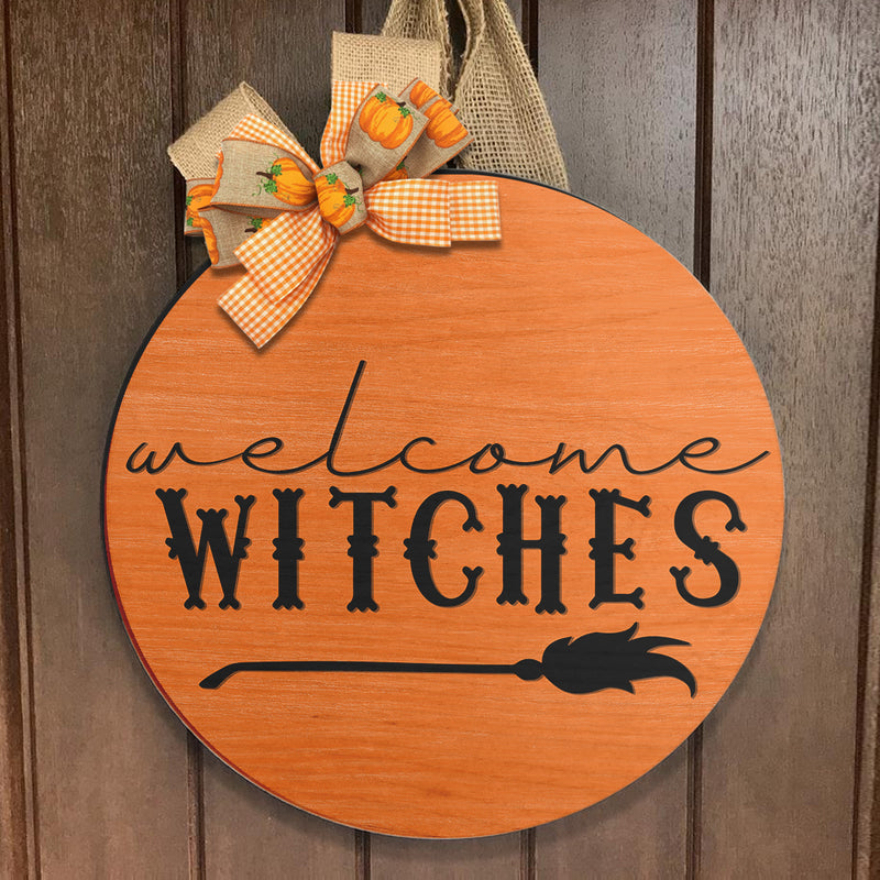 Welcome Witches - Witch's Broom - Halloween Gift - Autumn Door Hanger - Fall House Decor