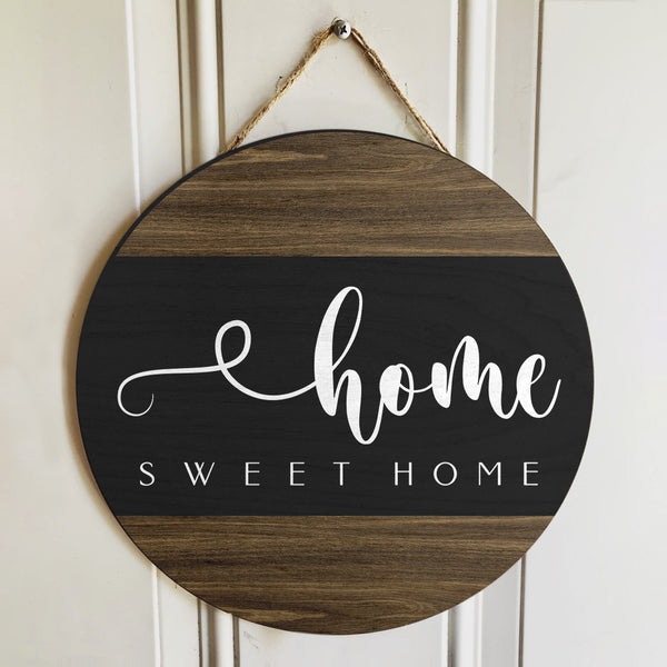 Home Sweet Home - Rustic Wooden Door Wreath Hanger Sign - Housewarming Gift Home Decor