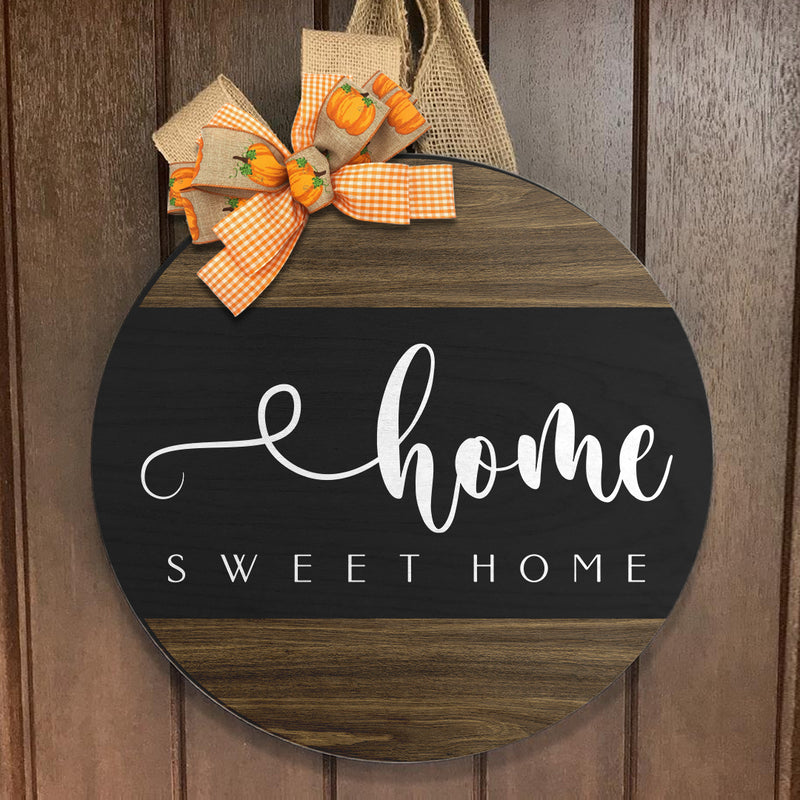 Home Sweet Home - Rustic Wooden Door Wreath Hanger Sign - Housewarming Gift Home Decor