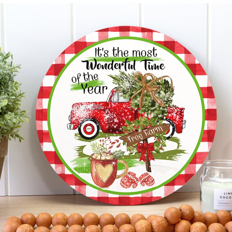 It's The Most Wonderful Time Of The Year - Xmas Truck - Xmas Door Sign - Meaningful Christmas Gift