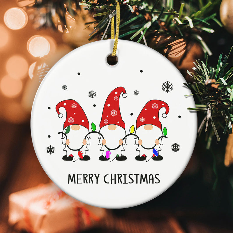 Merry Christmas Cute Gnomies Decor - Xmas Gift Ornament - Rustic Home Decor Keepsake