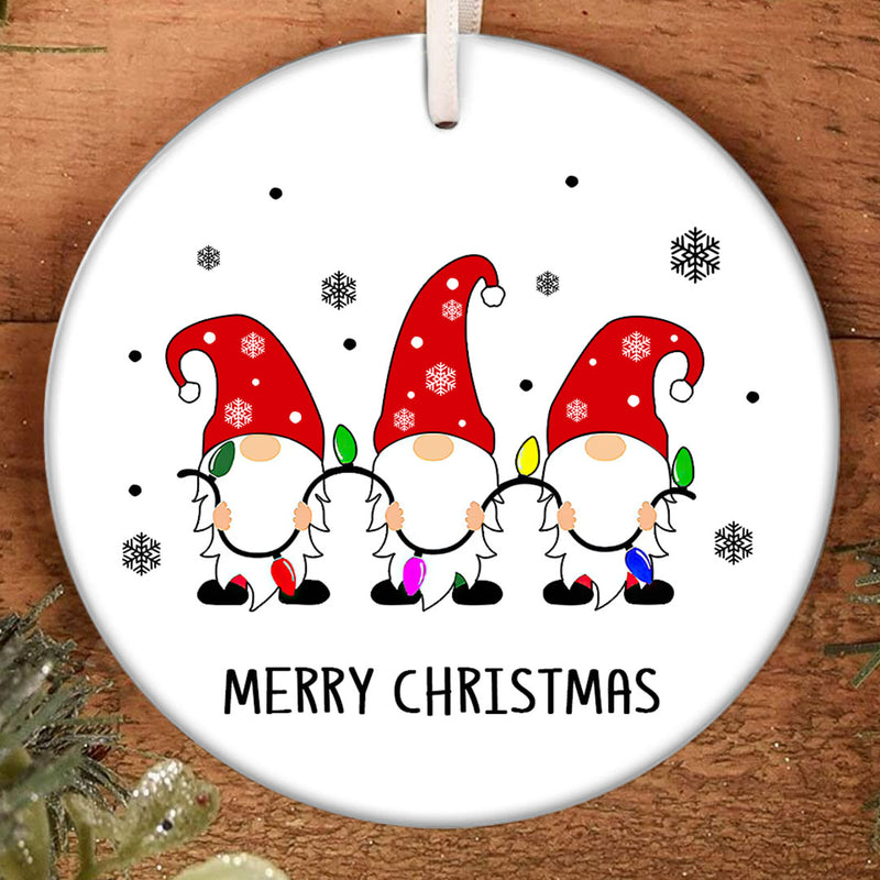 Merry Christmas Cute Gnomies Decor - Xmas Gift Ornament - Rustic Home Decor Keepsake