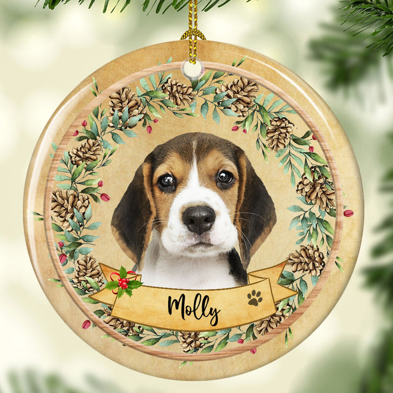 Personalized Pet Photo Ornament - Custom Dog Name - Xmas Gift For Pet Lovers - Christmas Ornaments