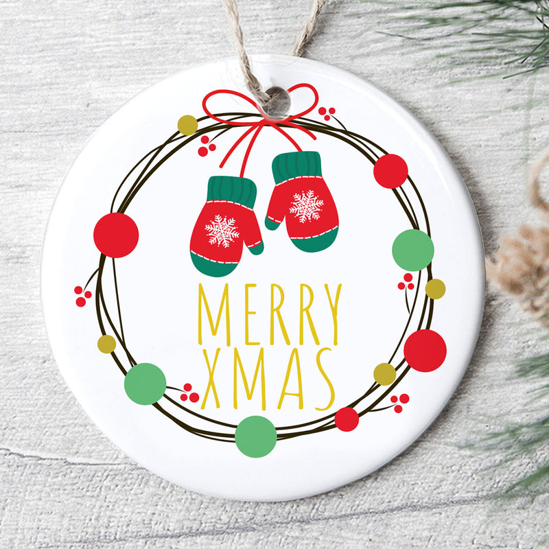 Merry Christmas Cute Gloves - Rustic Ornament, Home Decor - Xmas Tree Housewarming Gift