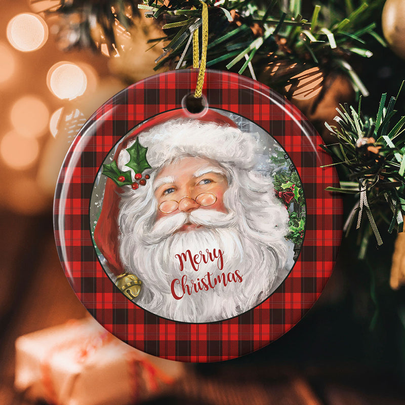 Merry Christmas Santa - Christmas Ceramic Ornament Keepsake  Gift - Xmas Tree Home Decor