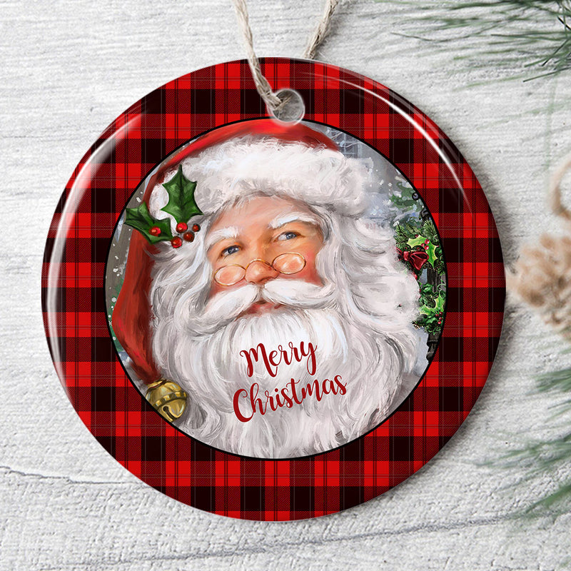 Merry Christmas Santa - Christmas Ceramic Ornament Keepsake  Gift - Xmas Tree Home Decor