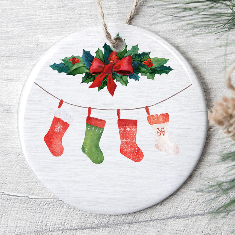 Cute Socks Decoration - Christmas Ornament - Rustic Xmas Home Decor Housewarming Gift