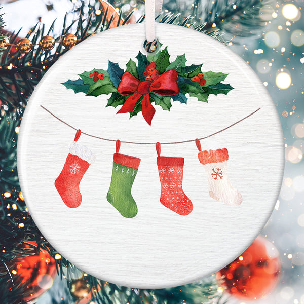 Cute Socks Decoration - Christmas Ornament - Rustic Xmas Home Decor Housewarming Gift