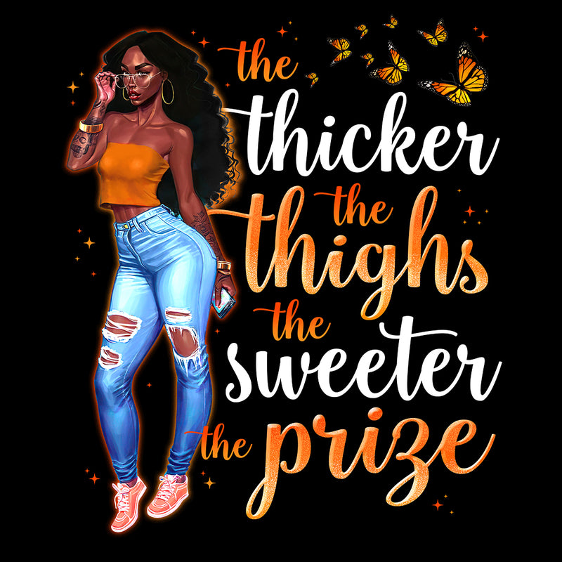 Thicker Thighs Sweeter Prize - Beautiful Nubian Queen Png - Black Afro Digital File PNG Printable Instant Download