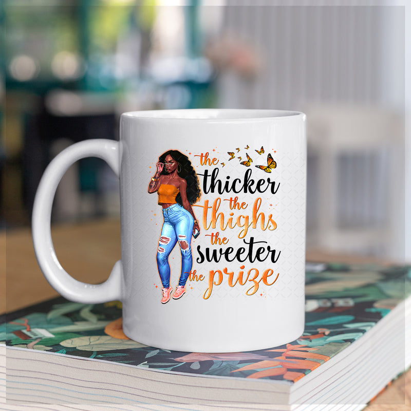 Thicker Thighs Sweeter Prize - Beautiful Nubian Queen Png - Black Afro Digital File PNG Printable Instant Download