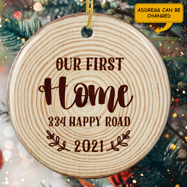 Our 1st Home - Personalized Home Address Ornament - New Home Keepsake - Christmas Tree Decor