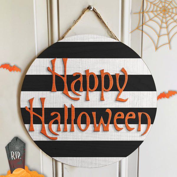 Happy Halloween - Horizontal Door Sign - Danger Halloween Door Wreath Hanger Decor