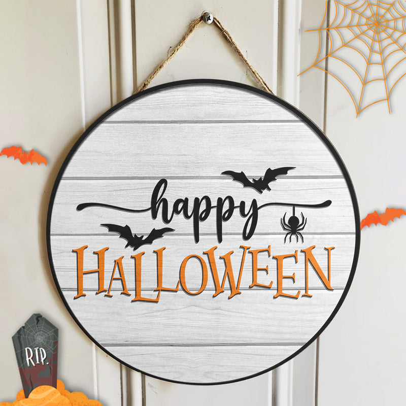 Happy Halloween - The Black Crowes - Autumn Door Hanger Sign - Fall House Decoration