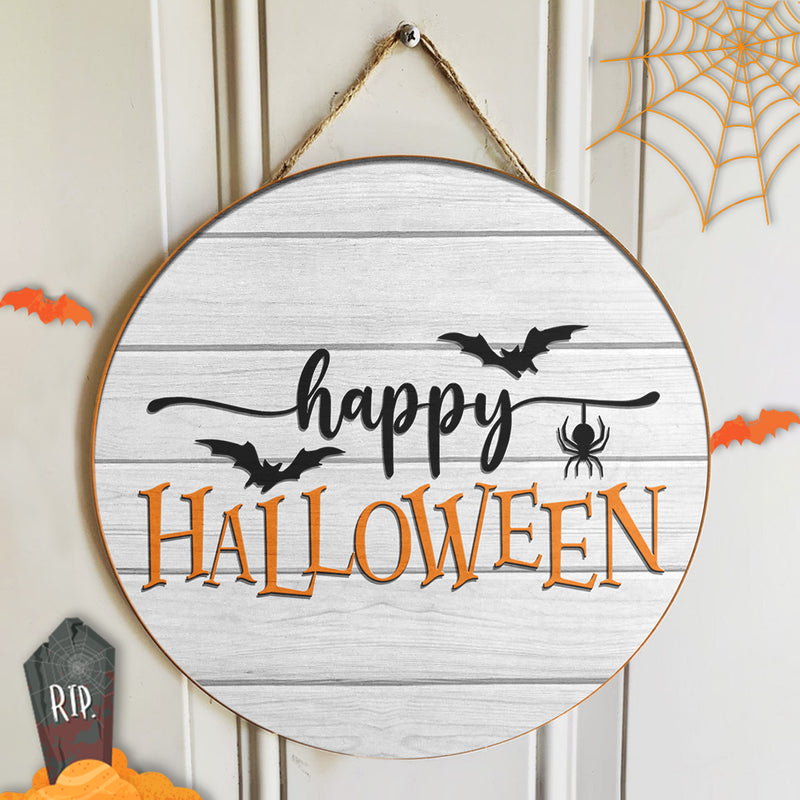 Happy Halloween - The Black Crowes - Autumn Door Hanger Sign - Fall House Decoration