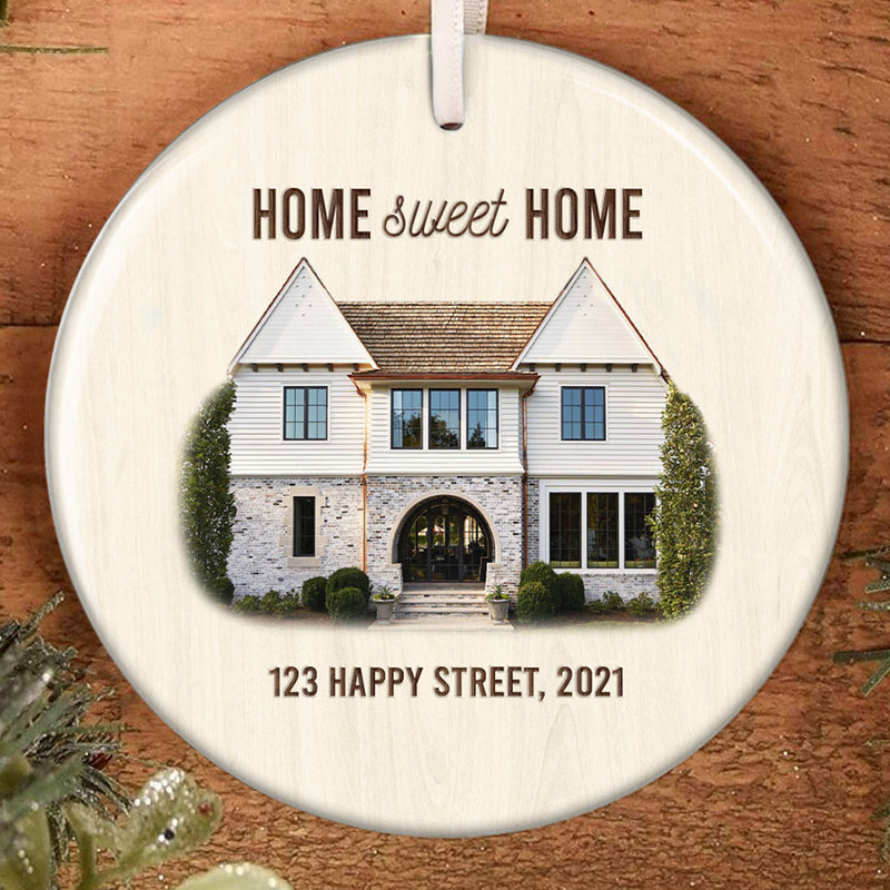 Home Sweet Home - Personalized Custom New Home Address Ornament Housewarming Gift